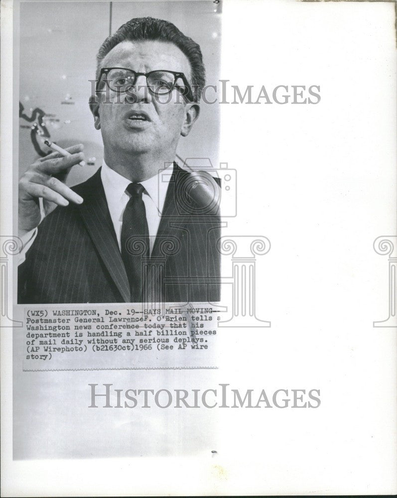 1967 Press Photo Postmaster General Lawrence O&#39;Brien - Historic Images