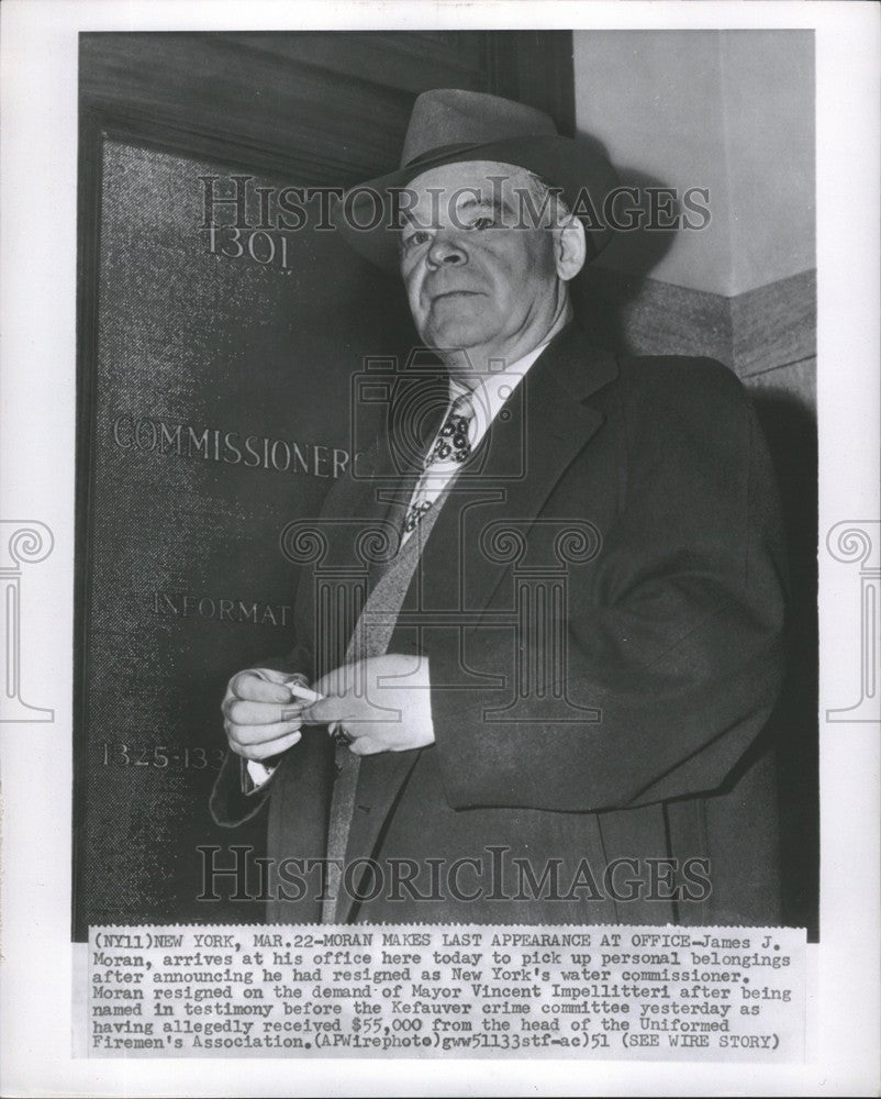 1951 Press Photo James J. Moran last office appearance - Historic Images