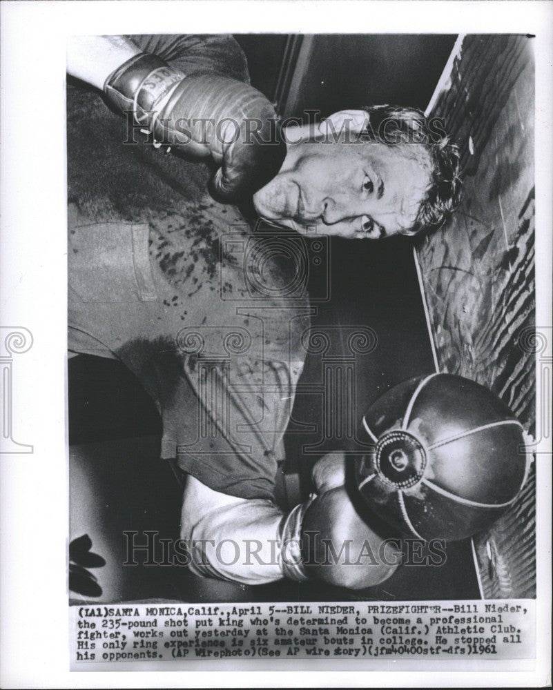 1961 Press Photo Bill Nieder prizefighter American - Historic Images