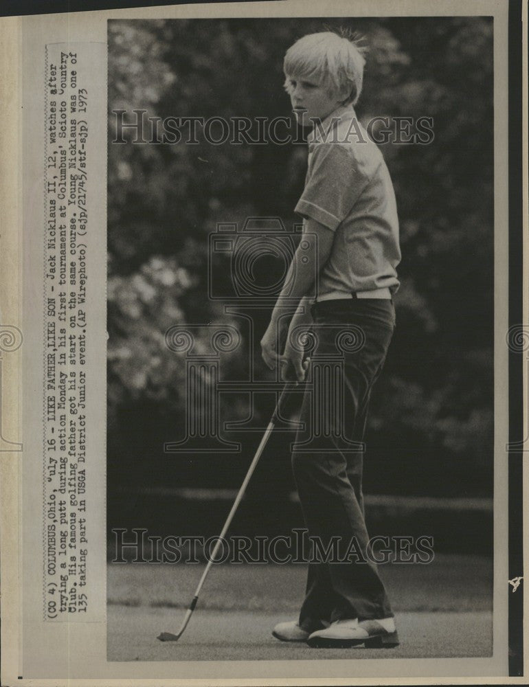 1973 Press Photo Jack Nicklaus son USGA Junior golfer - Historic Images