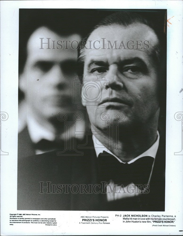 1985 Press Photo Jack Nicholson Prizzi&#39;s Honor - Historic Images