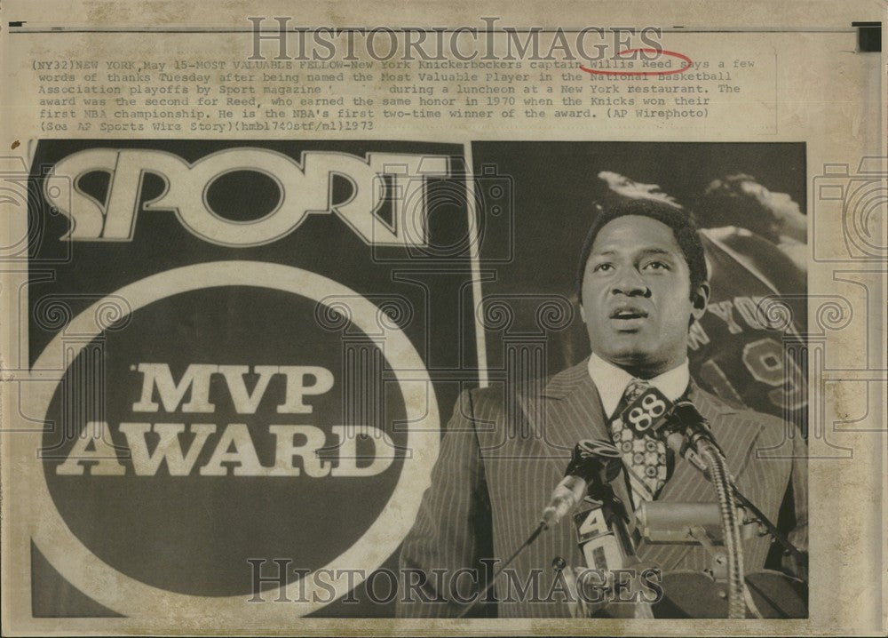 1977 Press Photo Willis reed American Basketball Teams - Historic Images