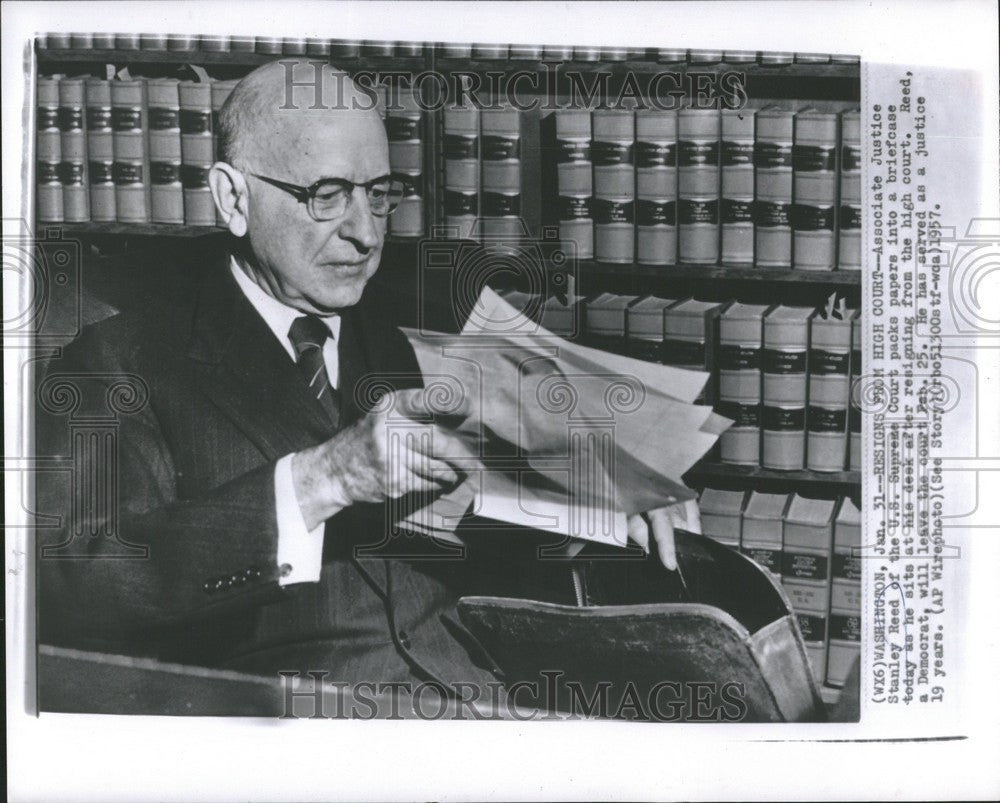 1957 Press Photo judge stanley red resigned - Historic Images