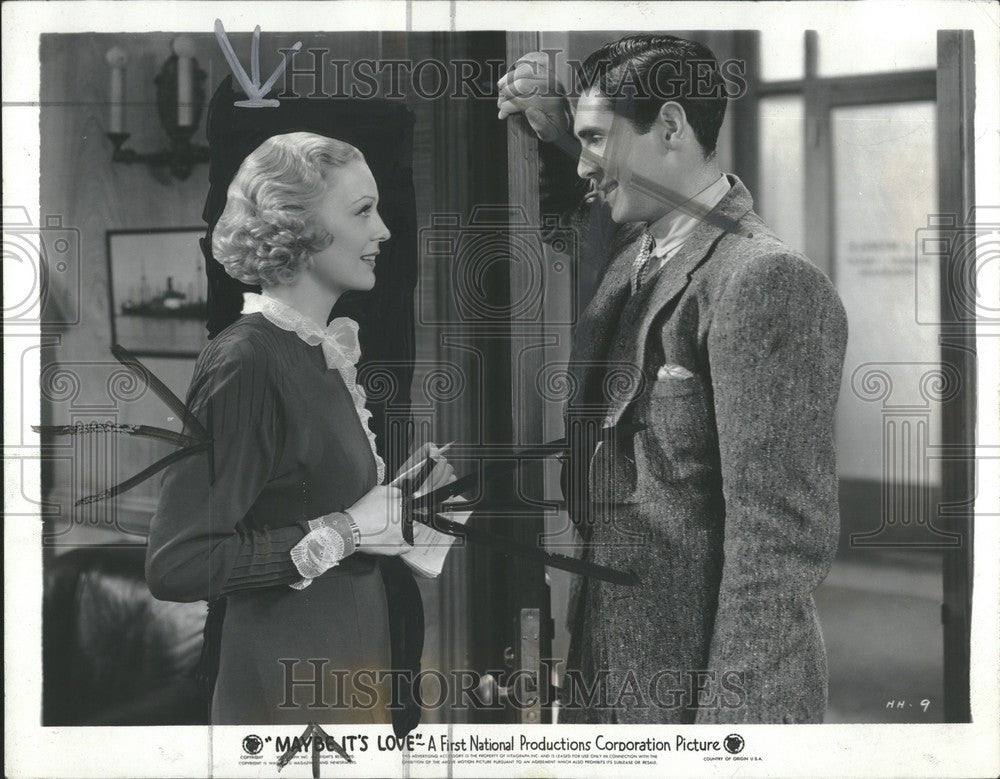 1935 Press Photo Phillip Reed actor Gloria Stuart film - Historic Images