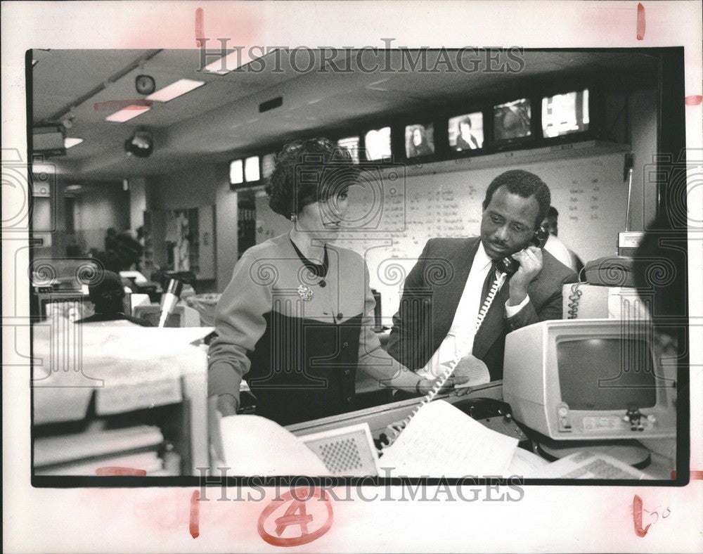 1989 Press Photo Margie Reedy Emery King WDIV Detroit - Historic Images