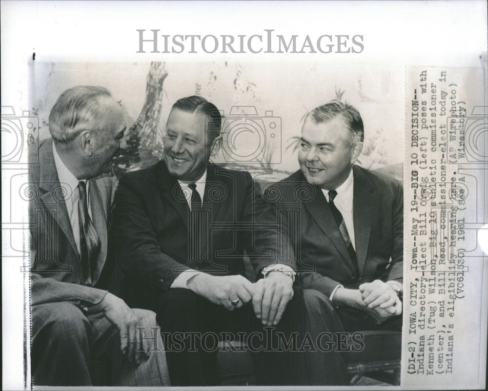 1961 Press Photo Bill Orwig  Kenneth Wilson  Bill Read, - Historic Images