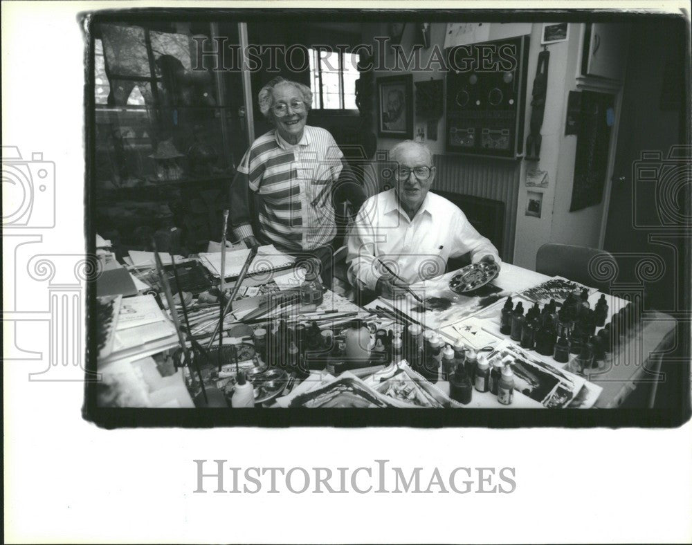 1993 Press Photo Louis and Ruth Redstone - Historic Images