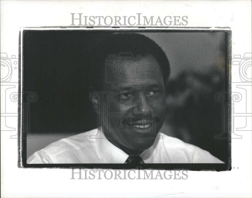 1989 Press Photo Tom Barrow President Detroit&#39;s Future - Historic Images