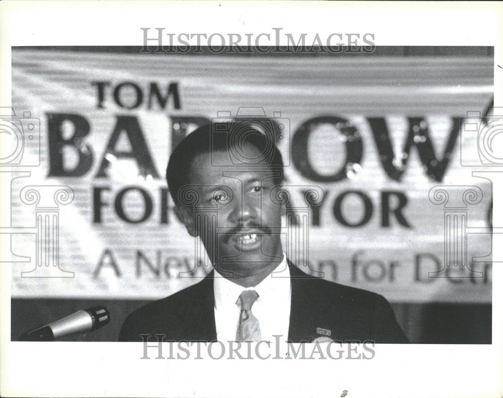 1985 Press Photo Thomas Barrow Detroit Mayor - Historic Images