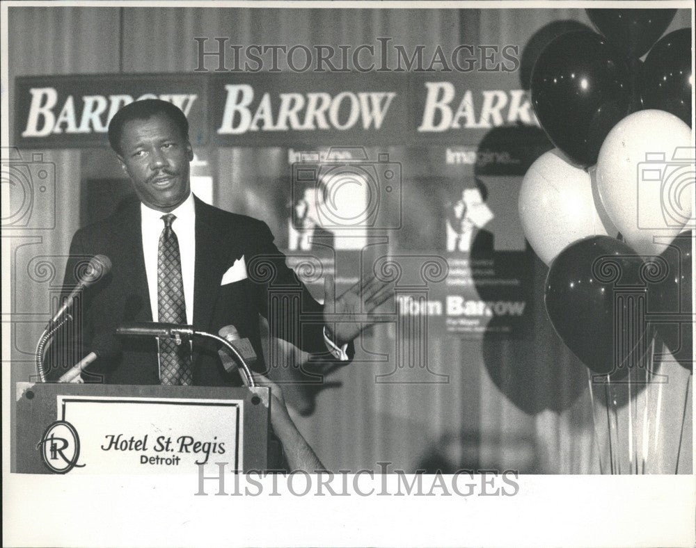 1989 Press Photo Tom Barrow Detroit Mayoral Candidate - Historic Images