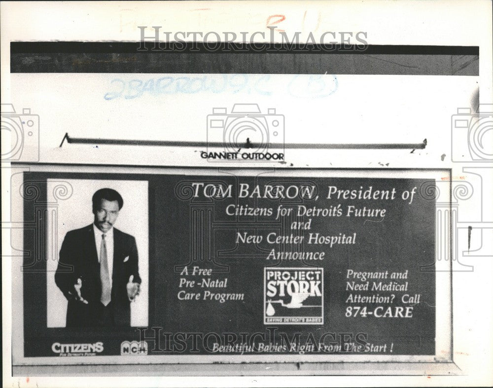 1989 Press Photo Tom Barrow President Hospital - Historic Images