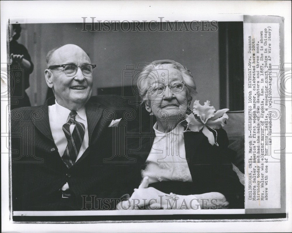 1960 Press Photo Sussana Madora Salter celeb 100 B&#39;day. - Historic Images