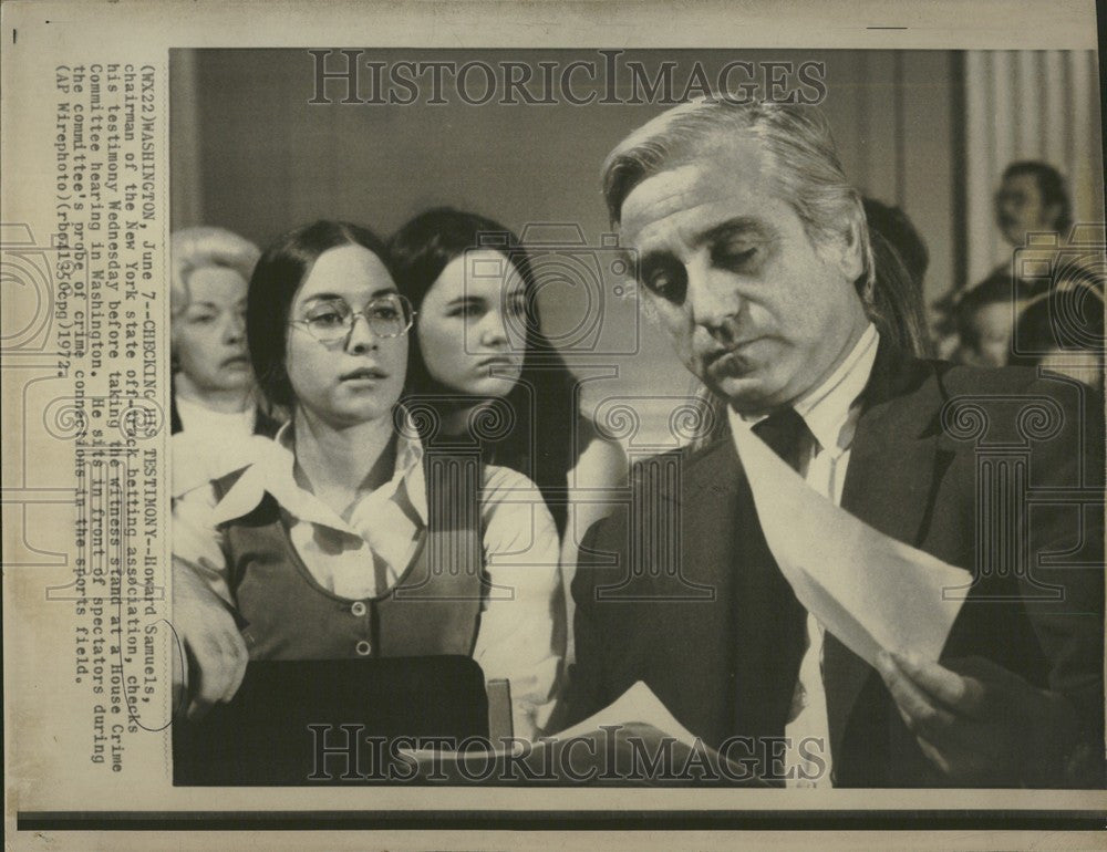 1972 Press Photo Howard Samuels betting association - Historic Images