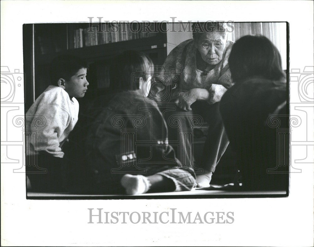 1991 Press Photo Kasugi Hashikura Atomic Bomb Resident - Historic Images