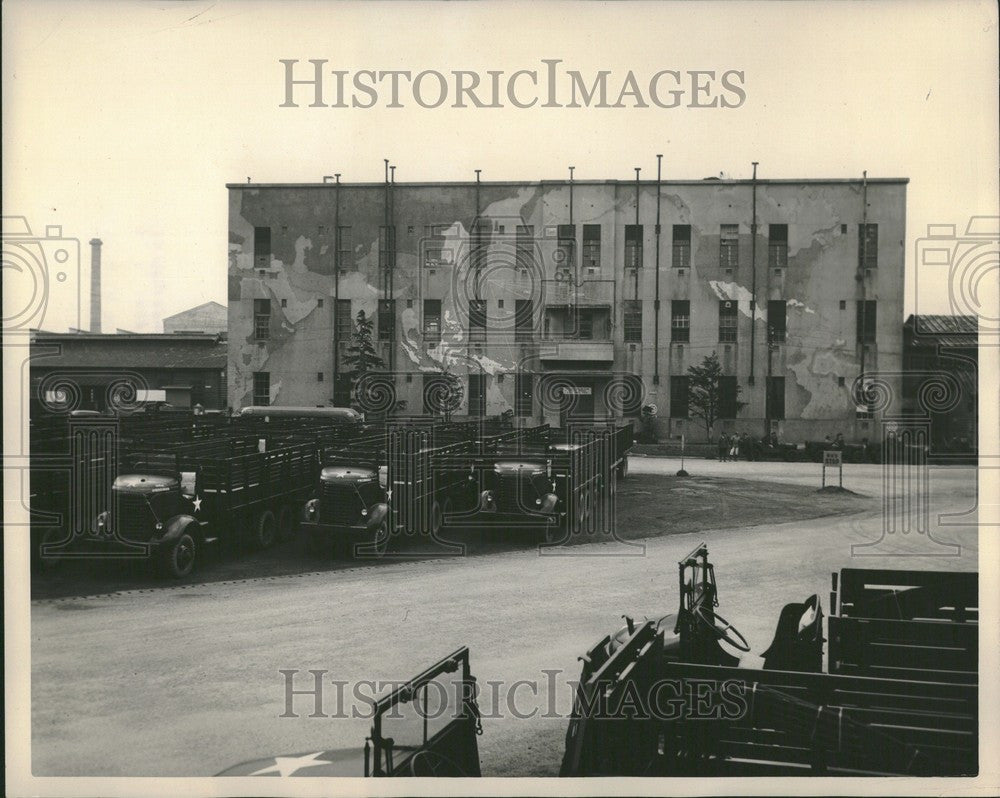 1952 Press Photo DAC Mess Hall Wall Map Ordnance Depot - Historic Images