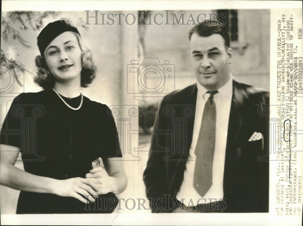 1938 Press Photo Potter Dorsay Palmer 3rd wife divorce - Historic Images