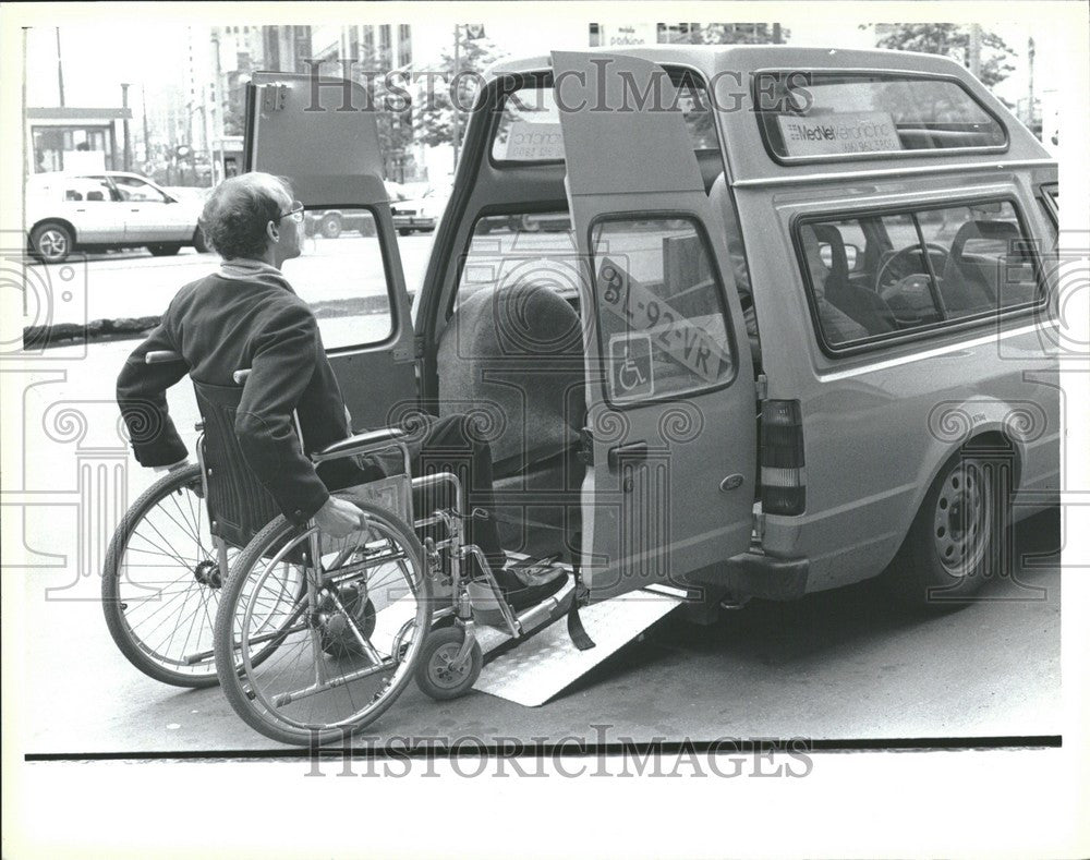 1986 Press Photo disability, Jim Neubacher - Historic Images