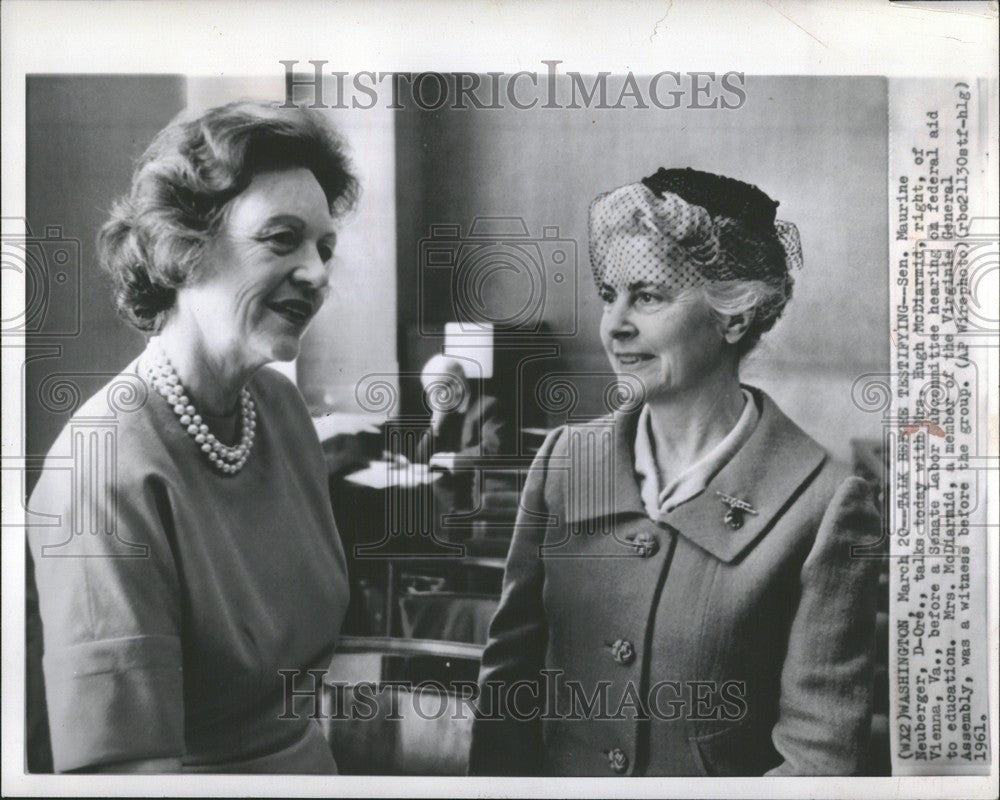 1961 Press Photo Maurine Neuberger Mrs.Hugh McDiarmid - Historic Images