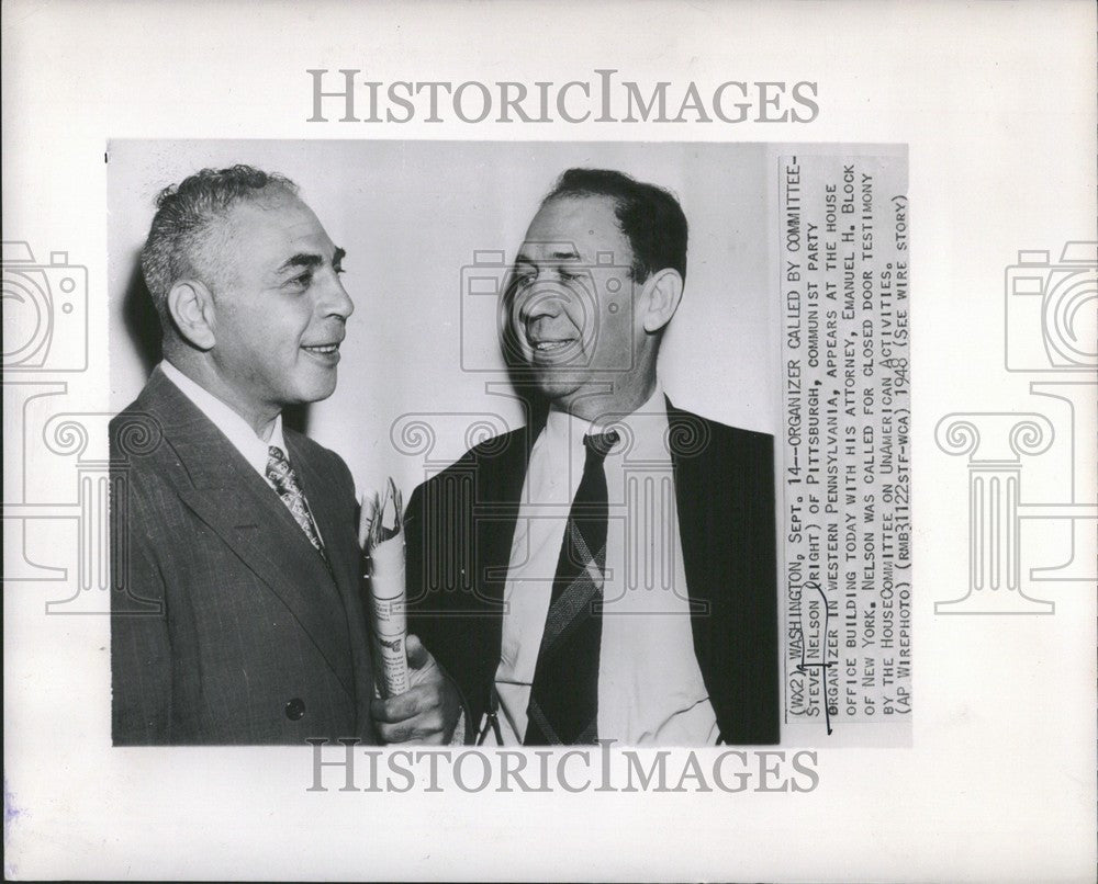 1948 Press Photo Steve Nelson UnAmerican Activities - Historic Images