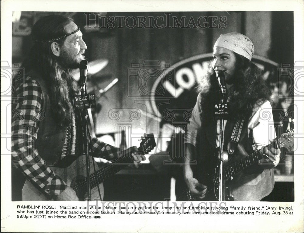 1983 Press Photo Willie Nelson Honeysuckle Rose - Historic Images