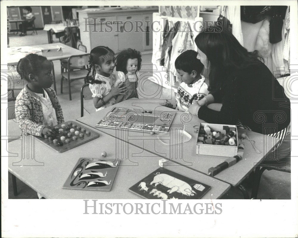 1974 Press Photo A view in a Nursery School - Historic Images