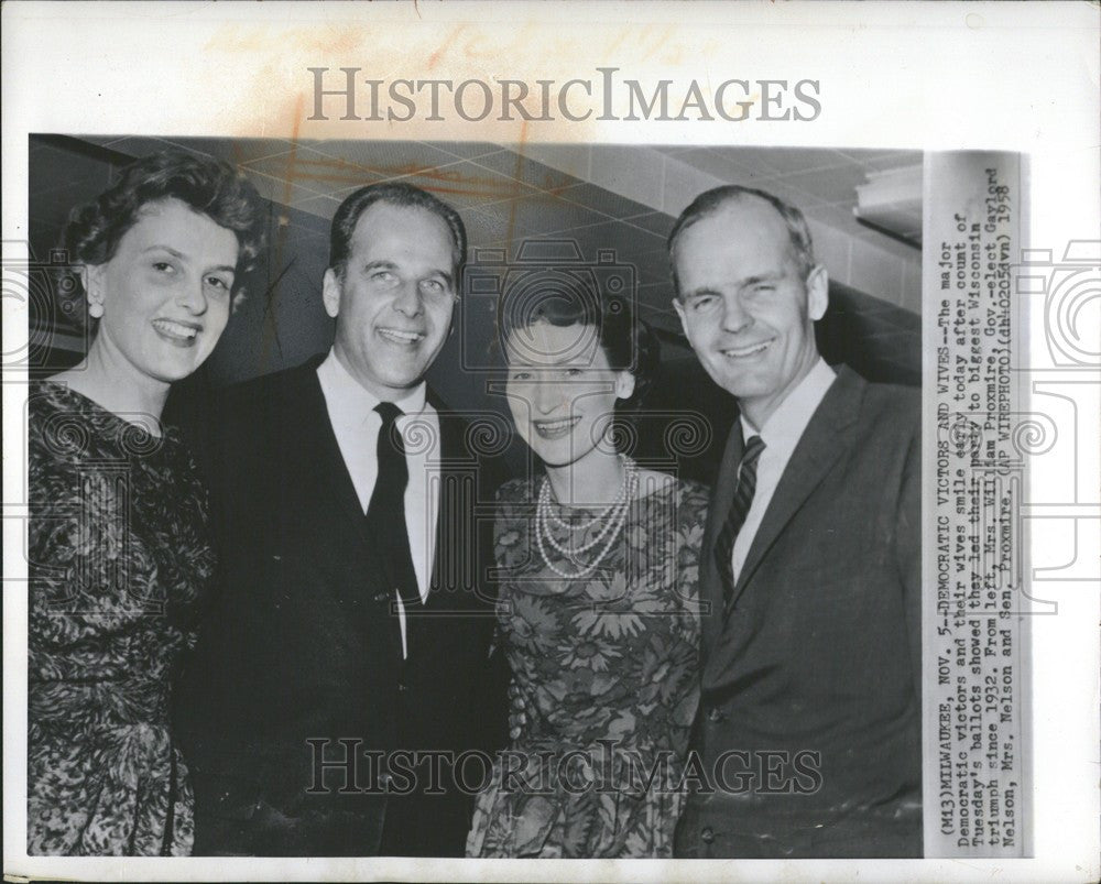 1958 Press Photo William Proxmire Sen. Gaylord Nelson - Historic Images