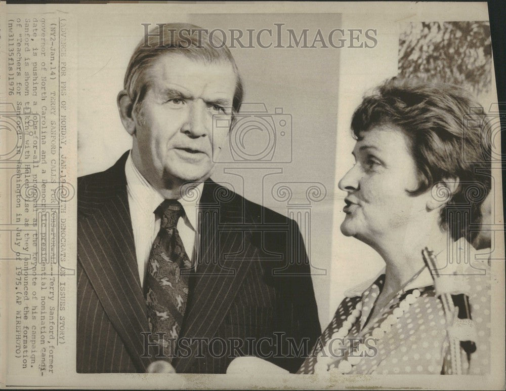 1976 Press Photo Terry Sanford North Carolina Democrat - Historic Images