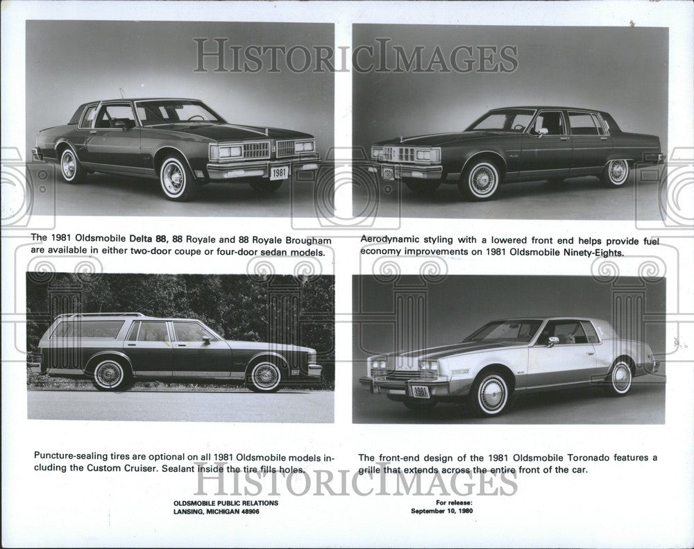 1981 Press Photo Oldsmobile Automobiles 98 - Historic Images