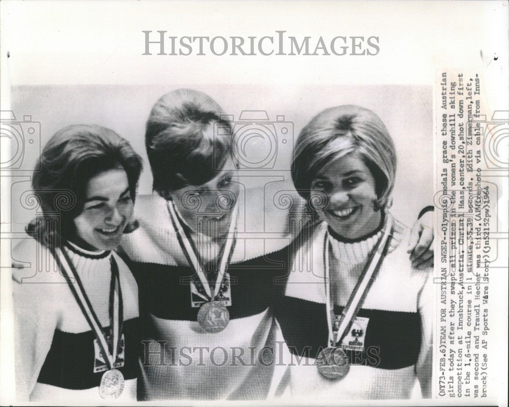 1964 Press Photo australian downhill skiing champions - Historic Images