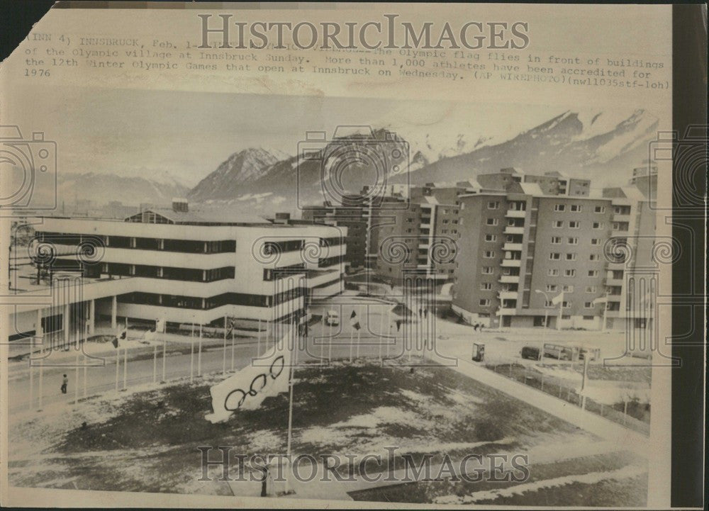 1976 Press Photo Innsbruck Olympic village Winter games - Historic Images