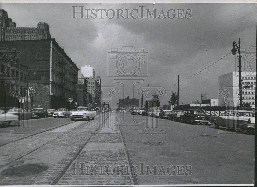 1959 Press Photo Jefferson Avenue Detroit Michigan - Historic Images