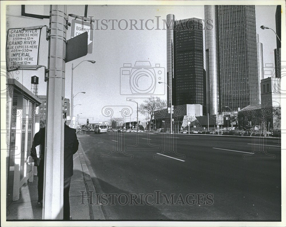 1979 Press Photo Jefferson Ave., Renaissance Center - Historic Images