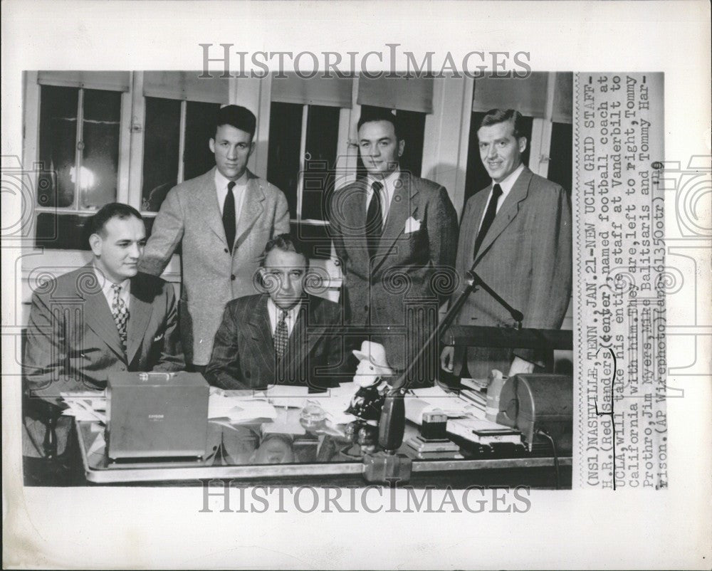 1949 Press Photo H.R. Red Sanders UCLA Staff Vanderbilt - Historic Images