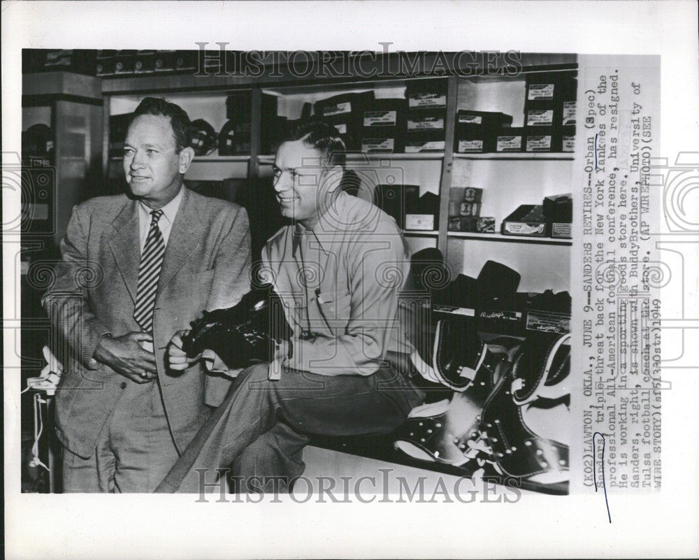 1949 Press Photo Spec Sanders Yankees Buddy Brothers - Historic Images