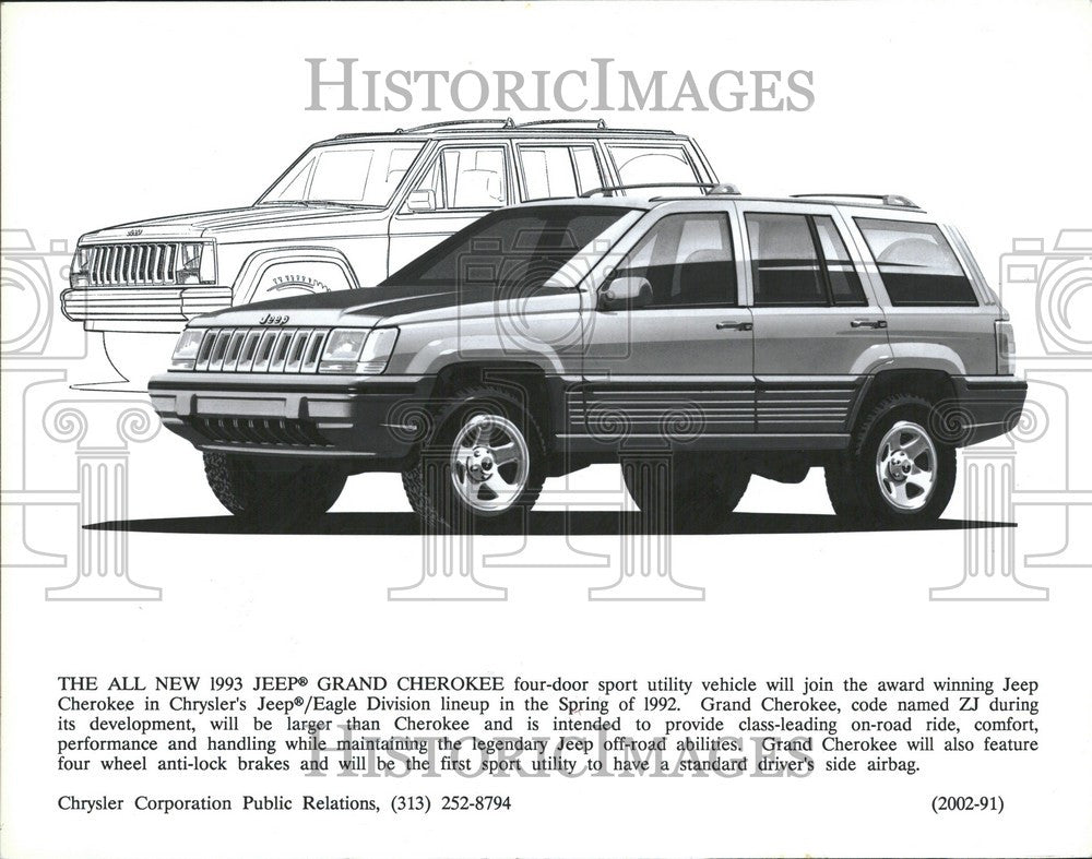 1991 Press Photo Jeep Grand Cherokee ZJ anti lock - Historic Images