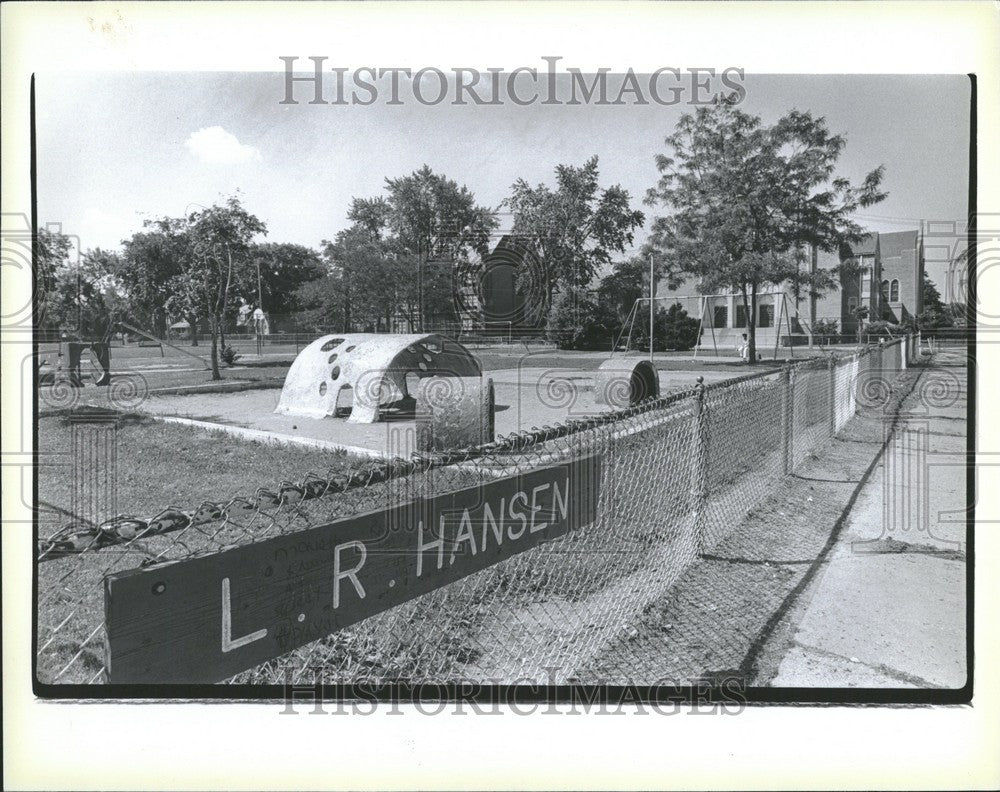 1979 Press Photo Jefferson Chalmers Neighborhood park - Historic Images