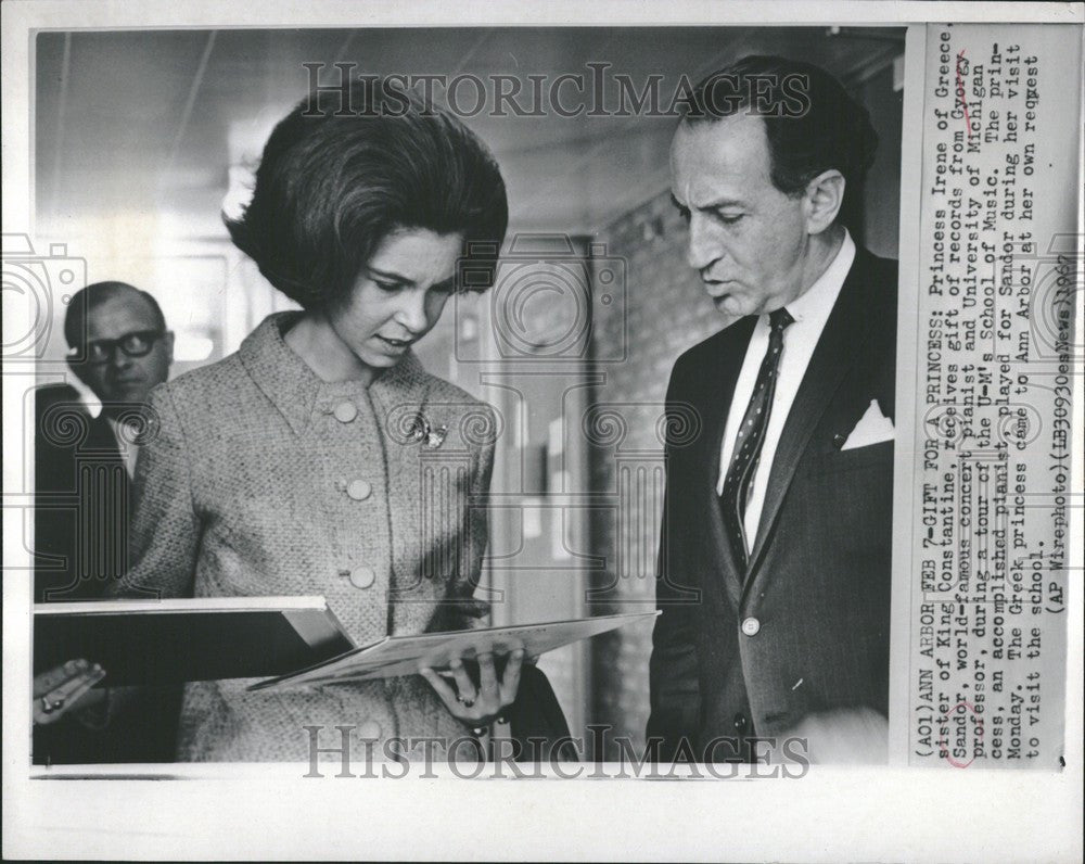 1967 Press Photo princess irene pianist gift records - Historic Images