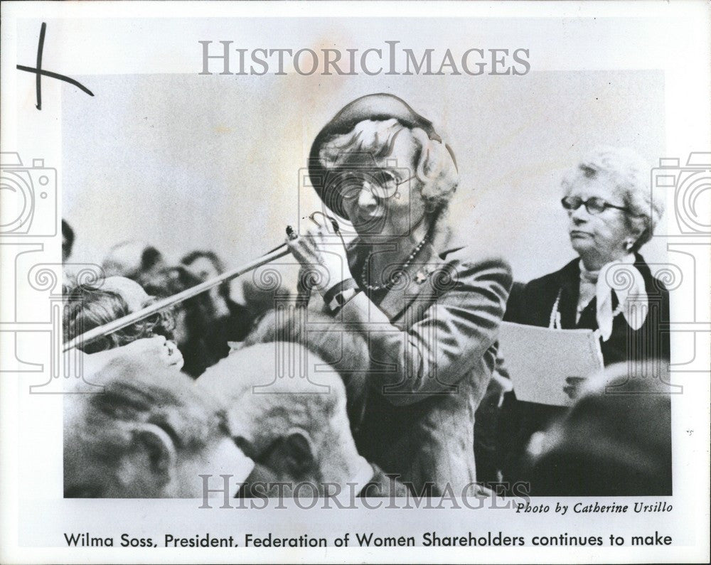1978 Press Photo Wilma Soss President Shareholders - Historic Images