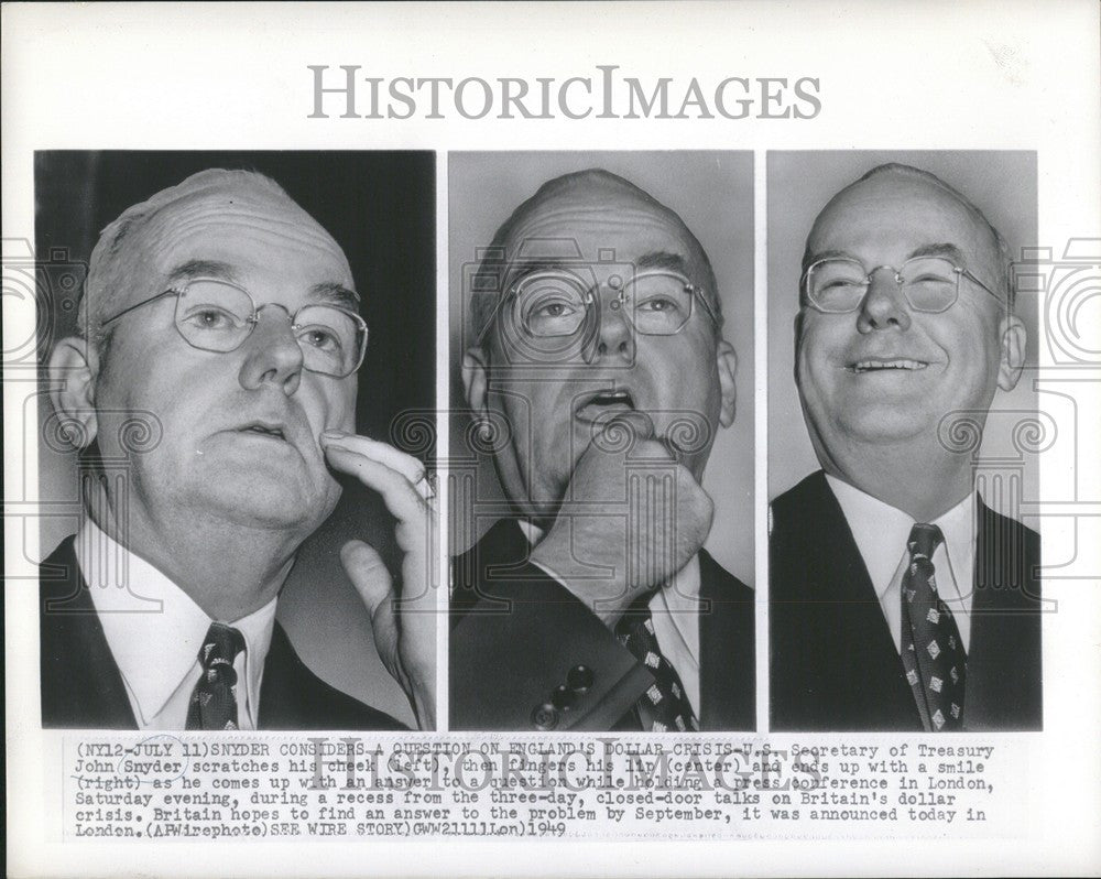 1949 Press Photo John Snyder Secretary Treasury London - Historic Images