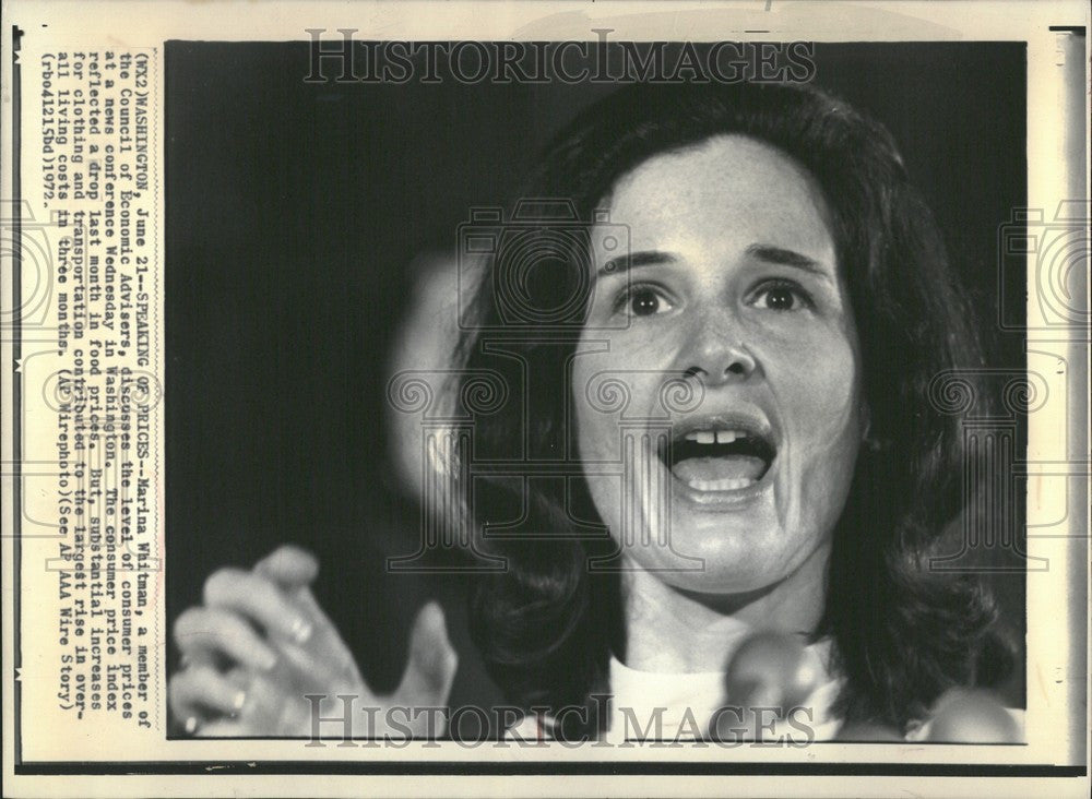 1972 Press Photo Marina Whitman Economic Advisers DC - Historic Images