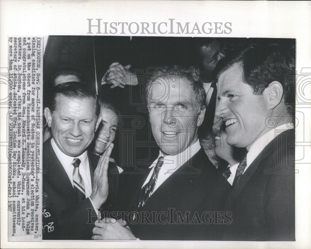 1967 Press Photo Kevin  White politician - Historic Images