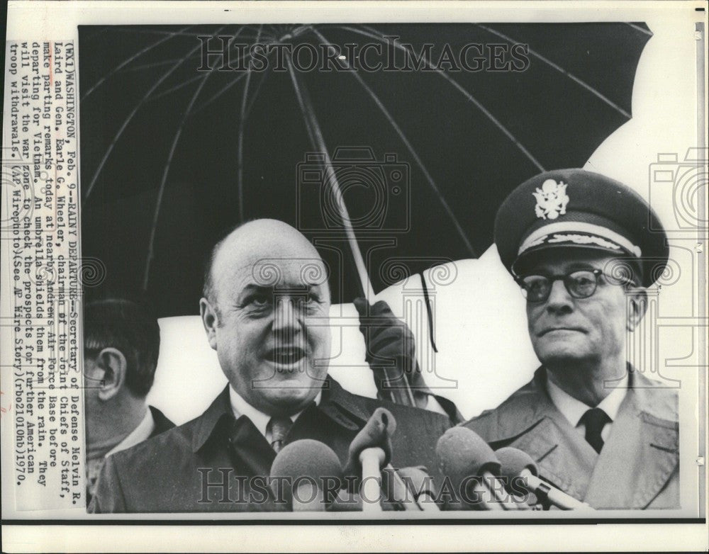 1970 Press Photo Gen. Earle G. Wheeler Melvin R. Laird - Historic Images