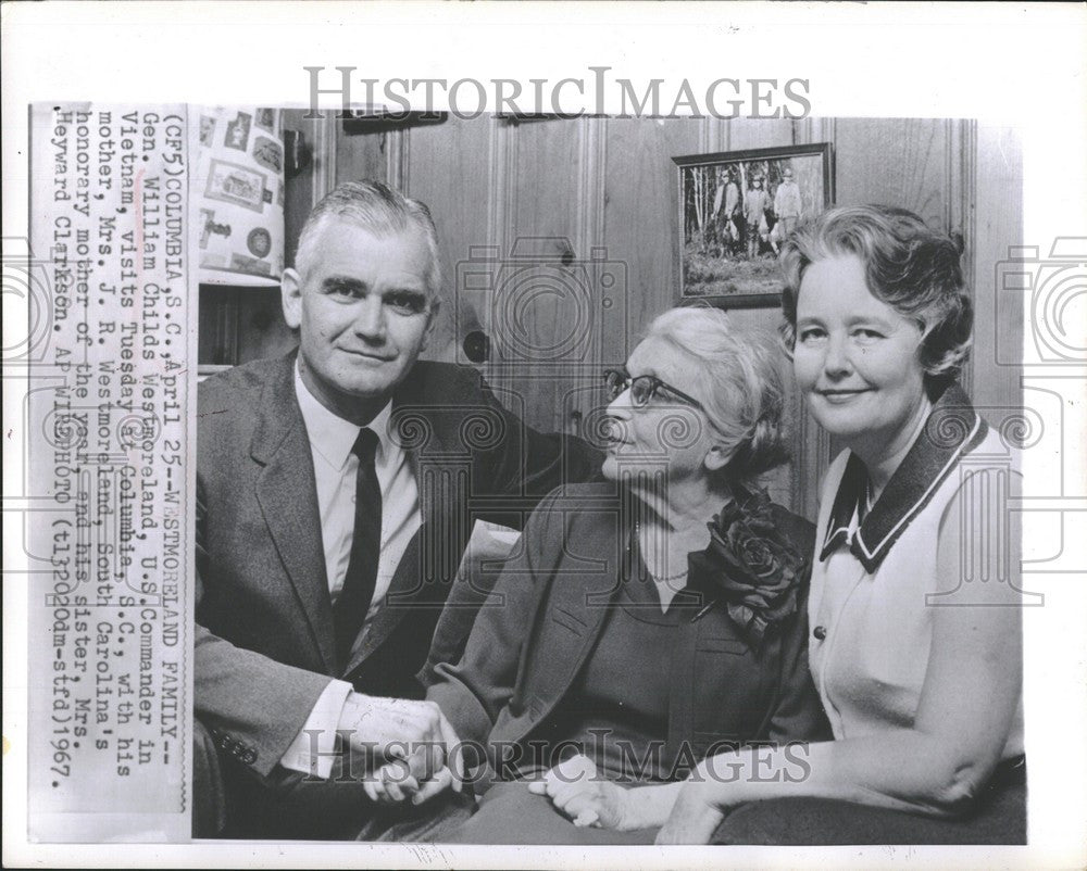 1967 Press Photo General William Westmoreland mother - Historic Images