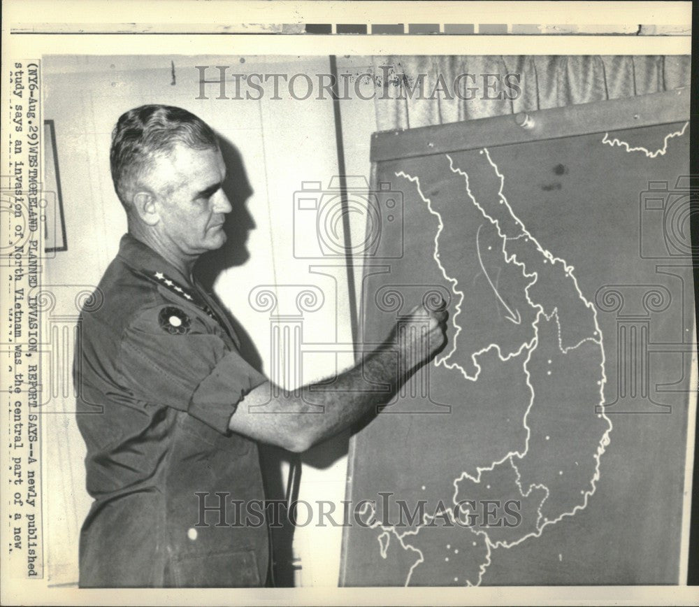 1971 Press Photo Gen. Westmoreland North Korea invasion - Historic Images