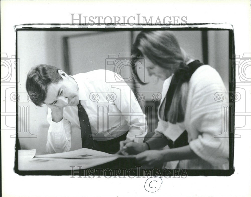 1990 Press Photo Brux Austin Pam Palms Detroit Monthly - Historic Images