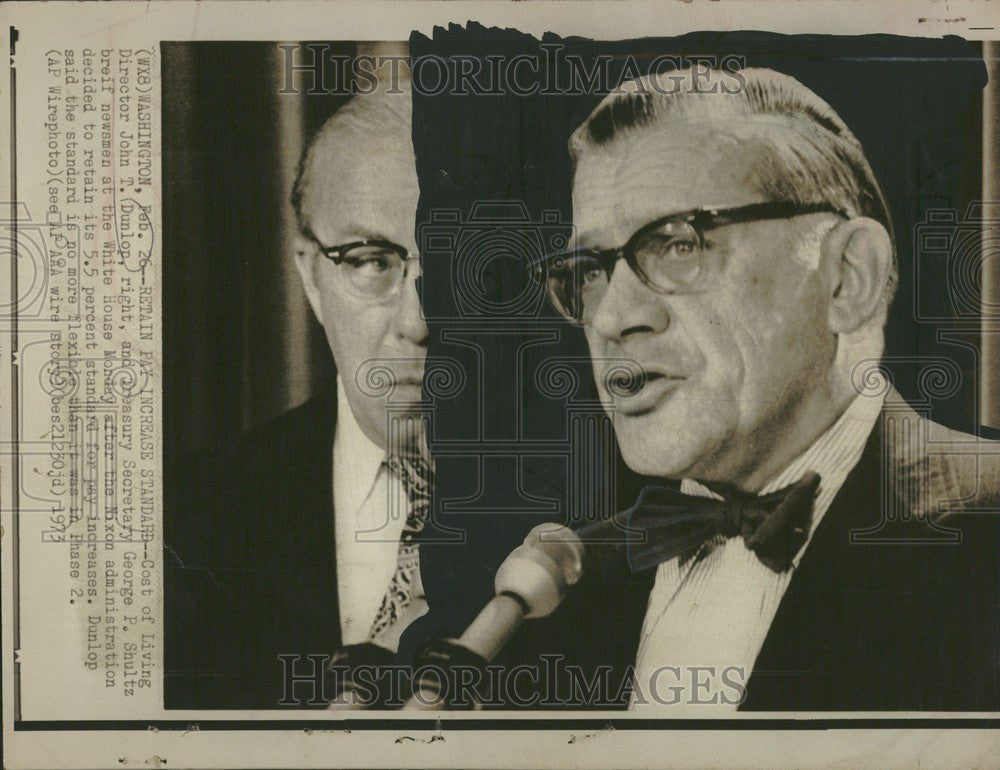 1973 Press Photo John T Dunlop Cost of Living Director - Historic Images