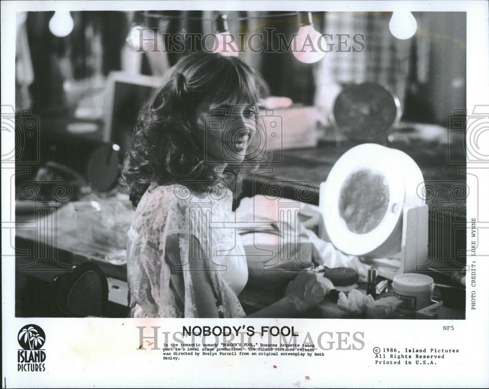 1986 Press Photo Rosanna Arquette Actress Nobody&#39;s Fool - Historic Images