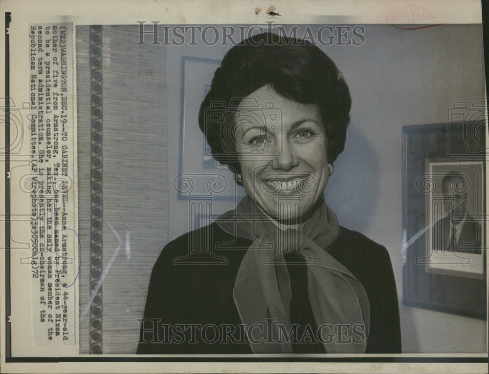 1973 Press Photo Anne Armstrong Presidential Counselor - Historic Images