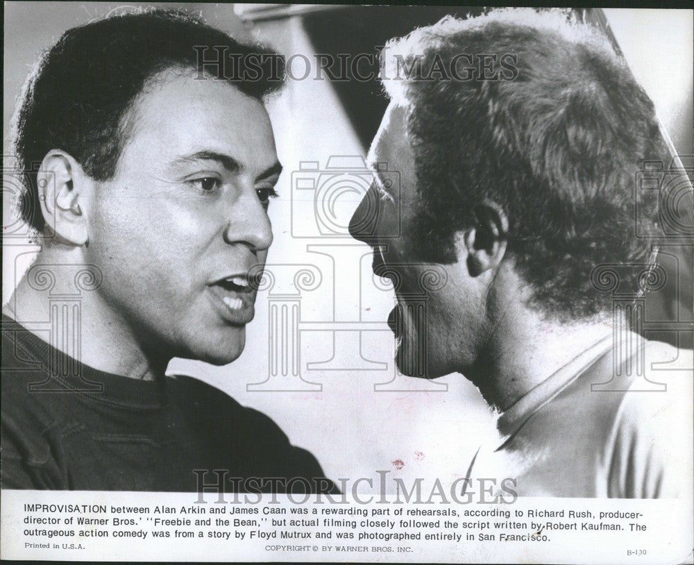 1974 Press Photo Alan Arkin James Caan Freebie Bean - Historic Images