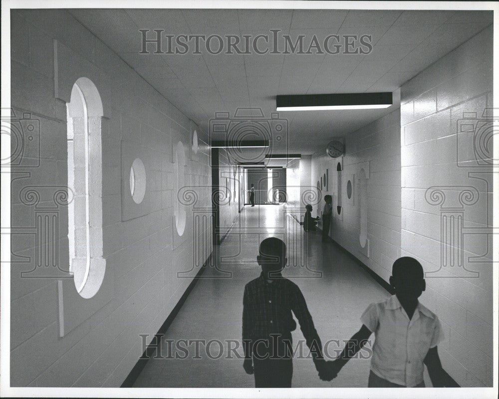 Press Photo Detroit School Woodward Elm - Historic Images